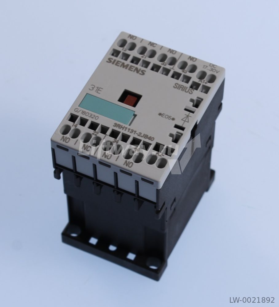 Вспомогательный контактор, 3НО+1НЗ, катушка 17...30VDC, пружинные зажимы с диодом