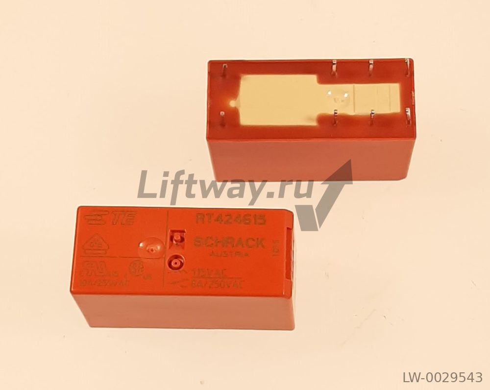 PCB реле тип RT силовое, 2 перекл. конт, 8A, 115V AC, 5mm