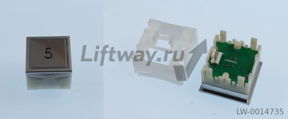 Кнопка "5" Thyssen KT40 STEP C 40х40мм (Европейский вариант) красная подсветка