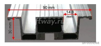 Порог ДШ дверей Fermator 2 паза 14.8мм L=1540мм телескоп BT1000