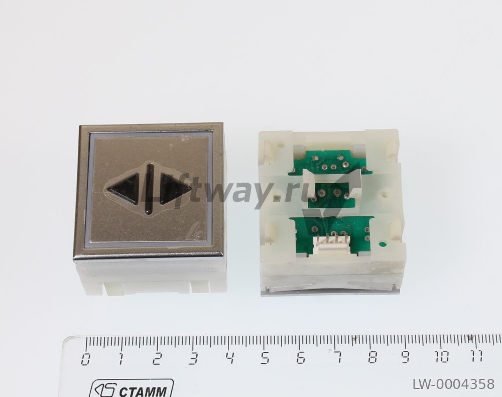 Кнопка "ОТКРЫТИЕ" Thyssen KT40 STEP C 40х40мм (Европейский вариант) красная подсветка