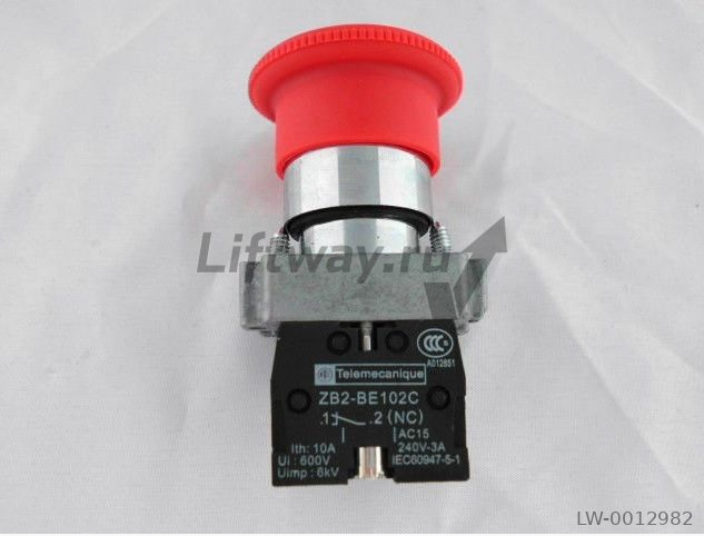 Кнопка E-stop ZB2-BE102C Telemecanique контакт НЗ