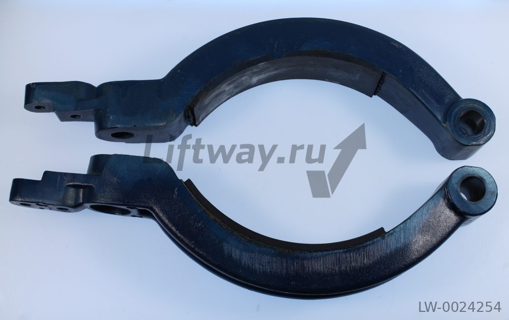 Комплект из 2 тормозных рычагов в сборе с тормозными накладками для лебедки MF82 мотор 240/270