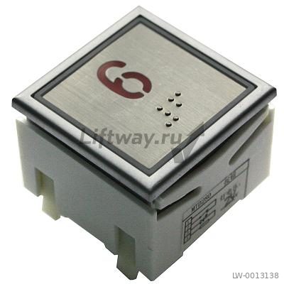 Кнопка Thyssen "2" с брайлем тип KT40 STEP C размер 40х40мм (Корейский тип)