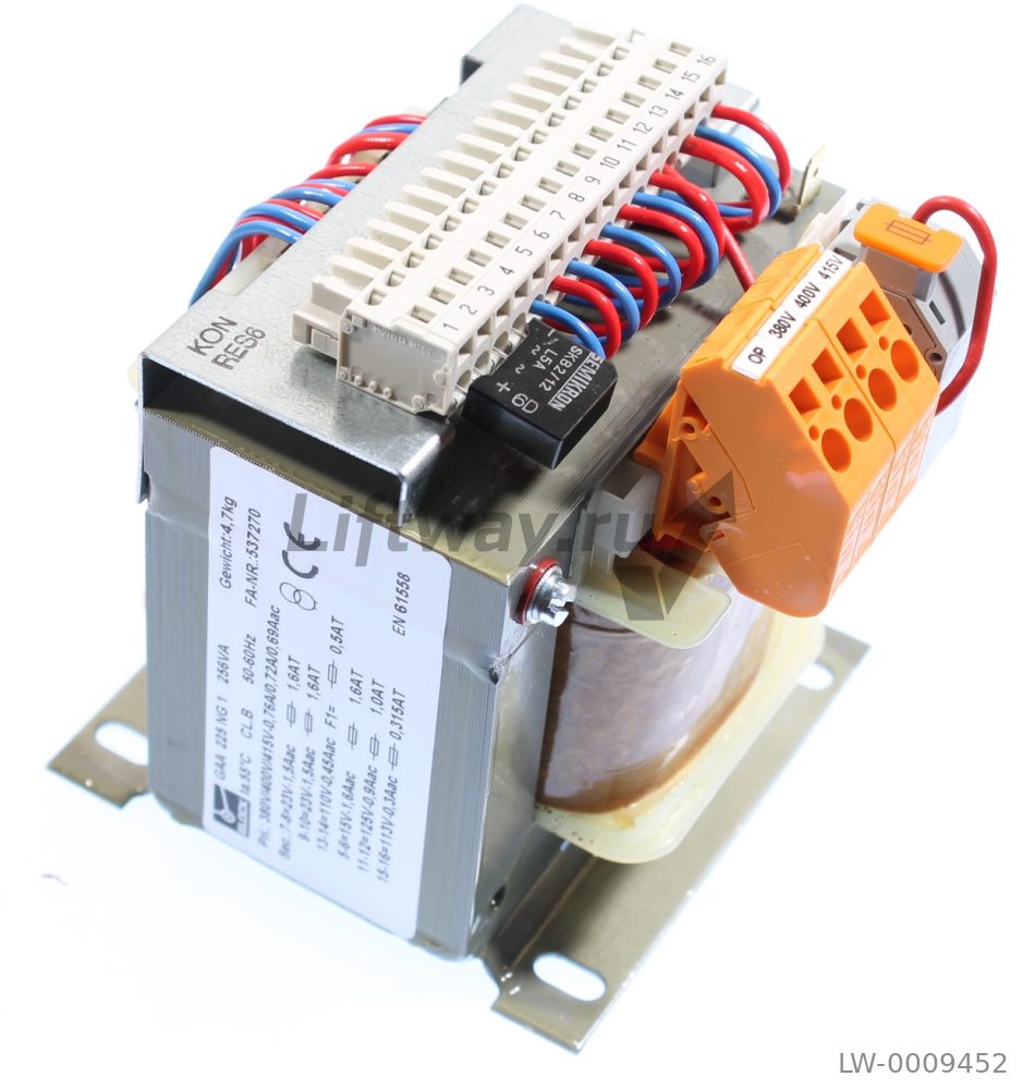 Трансформатор Otis Вх.380V/0.76A Вых.15V/1,6A; 23V/1,5A: 110V/0,45A: 113V/0,3A: 125V/0,9A
