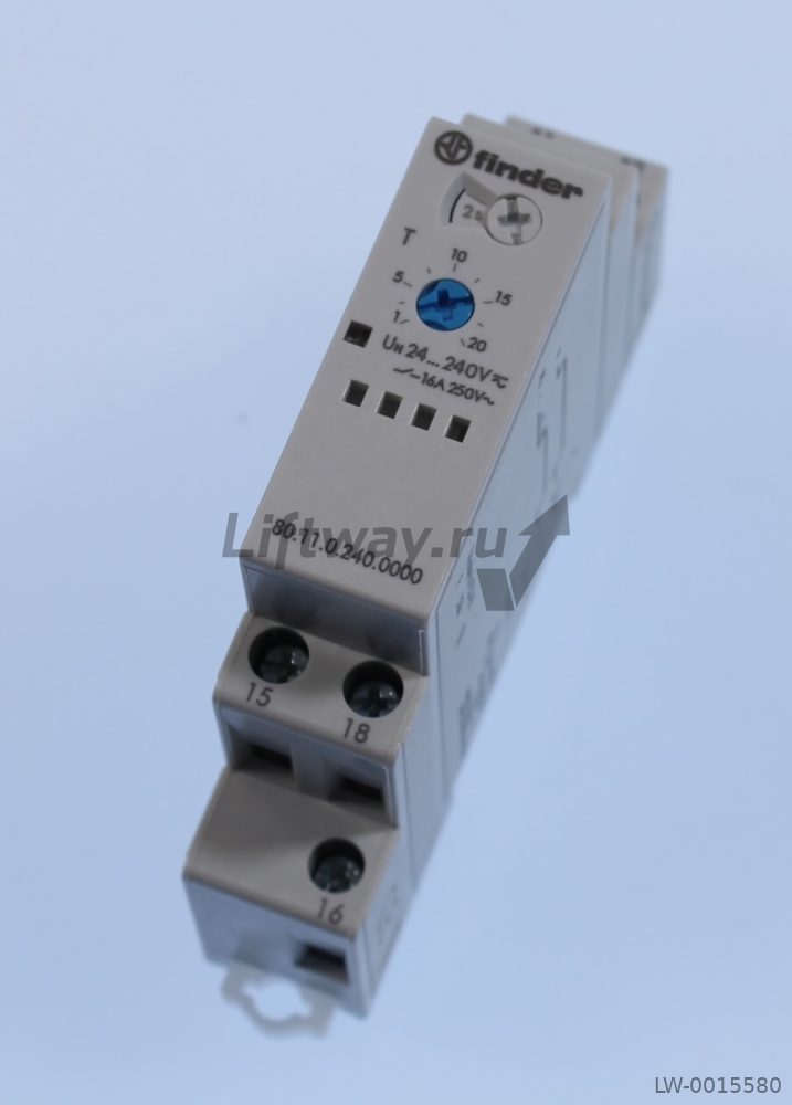 Модульное реле времени, 1 перекидной контакт 16A (24-240В AC/DC)