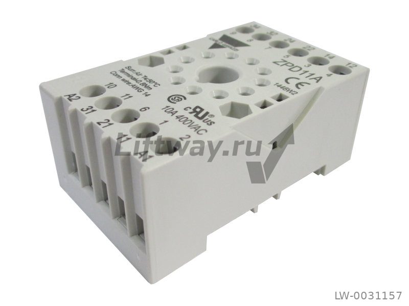 ZPD11A Релейная розетка CARLO GAVAZZI, DIN-рейка, винт, 11 контактов, 10А, 400VAC