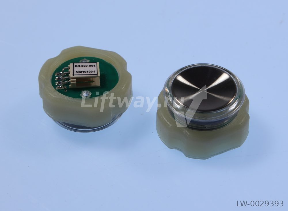 Кнопка с гайкой КЛ-220-001 RL для MCS220 цвет индикации зеленый разъем АМР