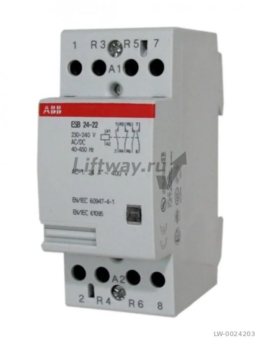Контактор ESB24-22, 220В 24А, 2но+2нз