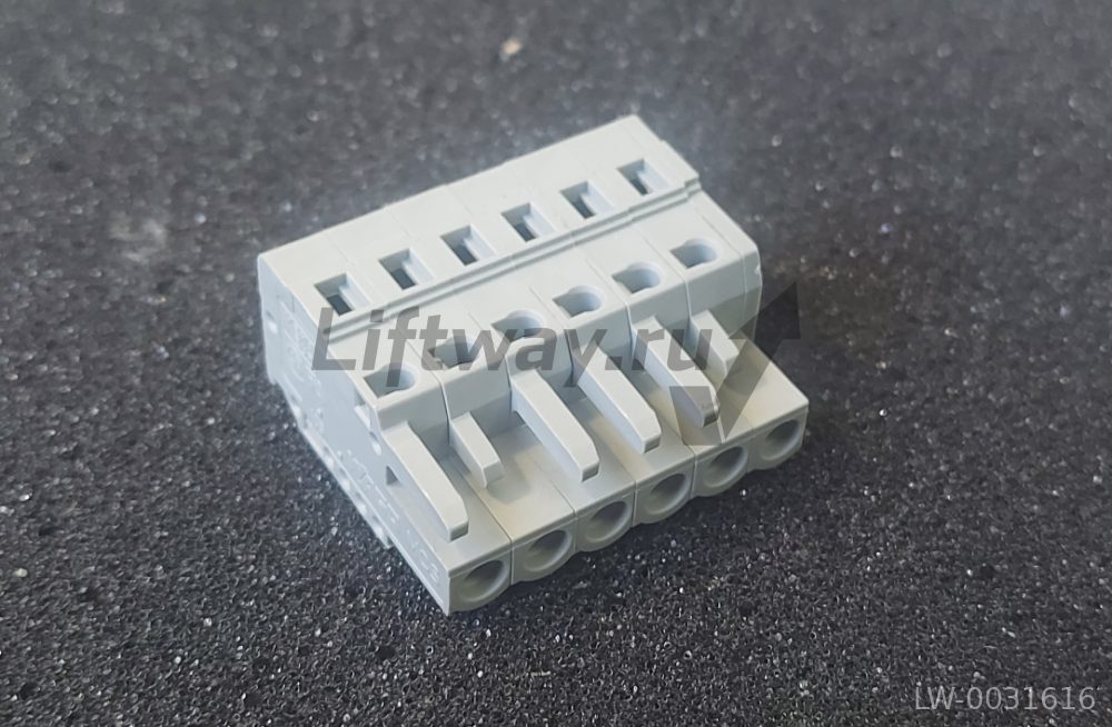 6-контакт. розетка, шаг 5 мм, серая, 231-106/026-000