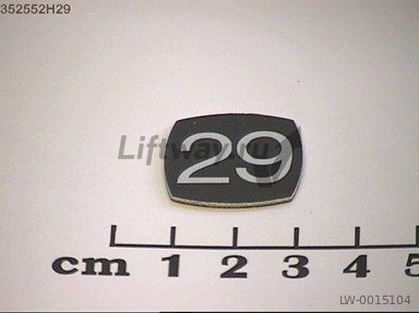 Нажимной эемент четырёхугольный, алюминиевый, чёрный "29 " Kone
