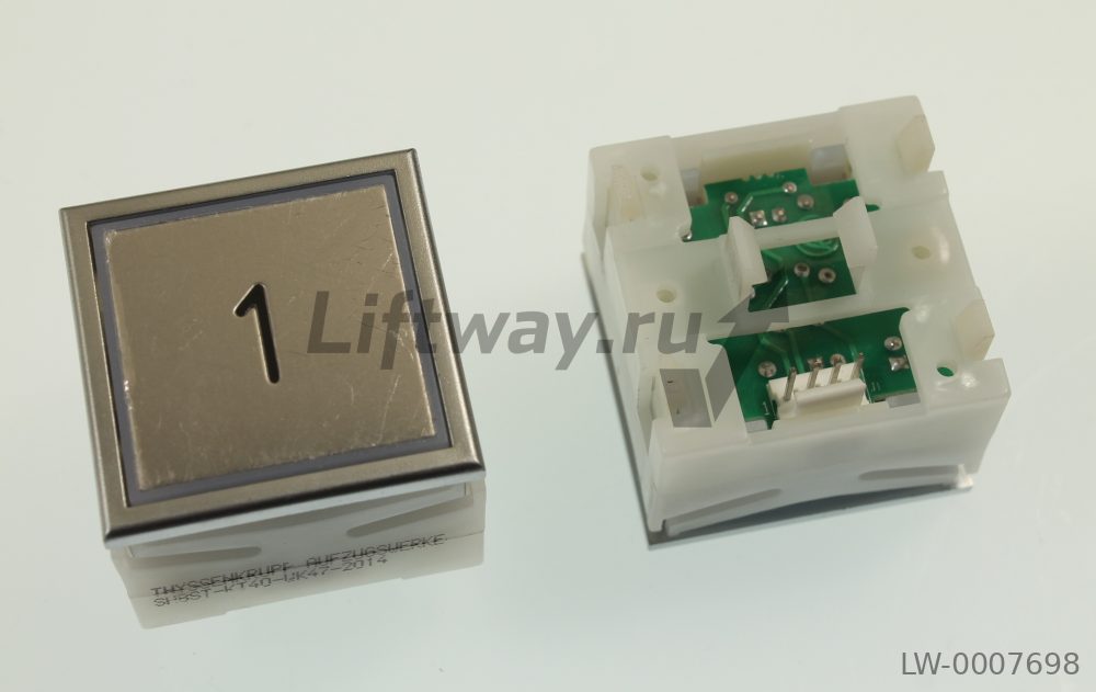 Кнопка "1" Thyssen KT40 STEP C 40х40мм (Европейский вариант) красная подсветка