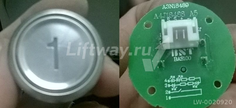 Кнопка приказа "1" тип BAS100 (красная индикация)