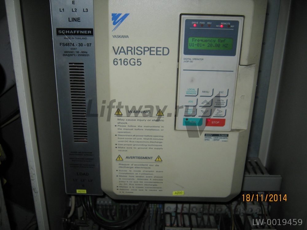 Частотный преобразователь YASKAWA VARISPEED 616G5 CIMR-G5C45P5 5.5 KW