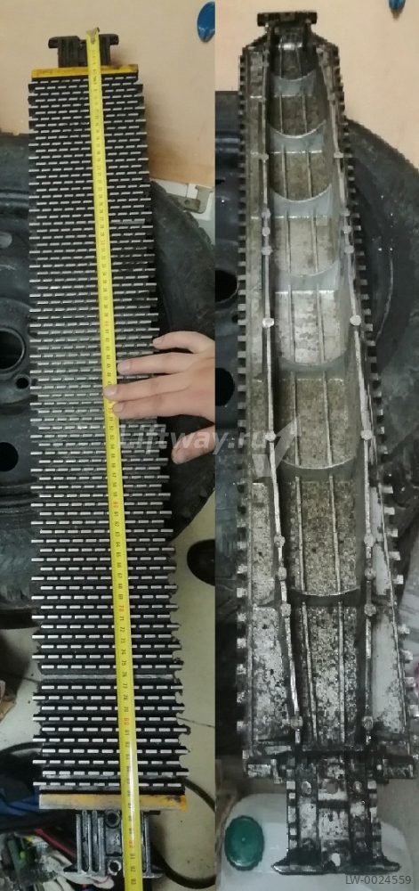 Паллета траволатора L=928мм Hyundai 800мм, цвет черная желтые крашеные торцы