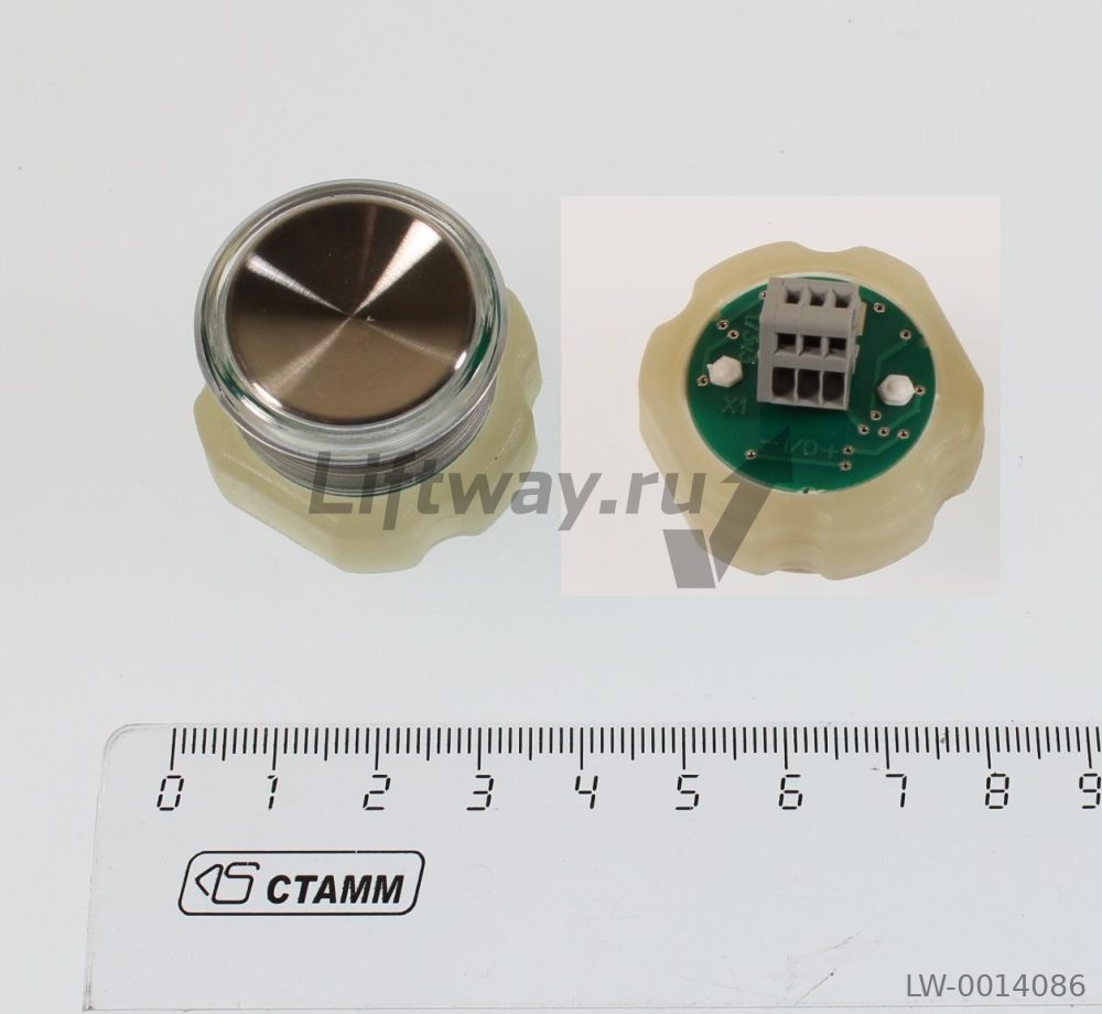 Кнопка с гайкой КЛ-МСУ-011 RL Цвет индикации - зеленый
