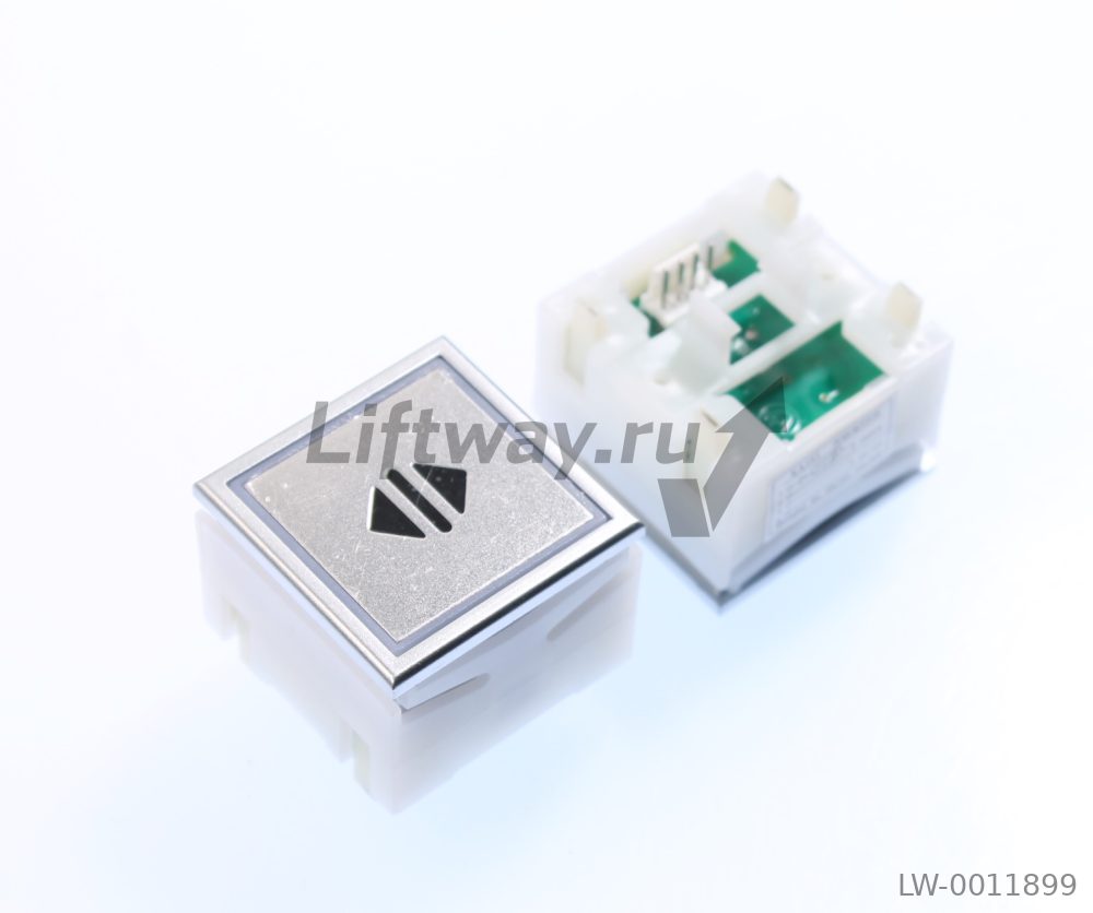Кнопка "ОТКРЫТИЕ" Thyssen KT40 STEP C 40х40мм (Европейский вариант) красная подсветка, гладкая