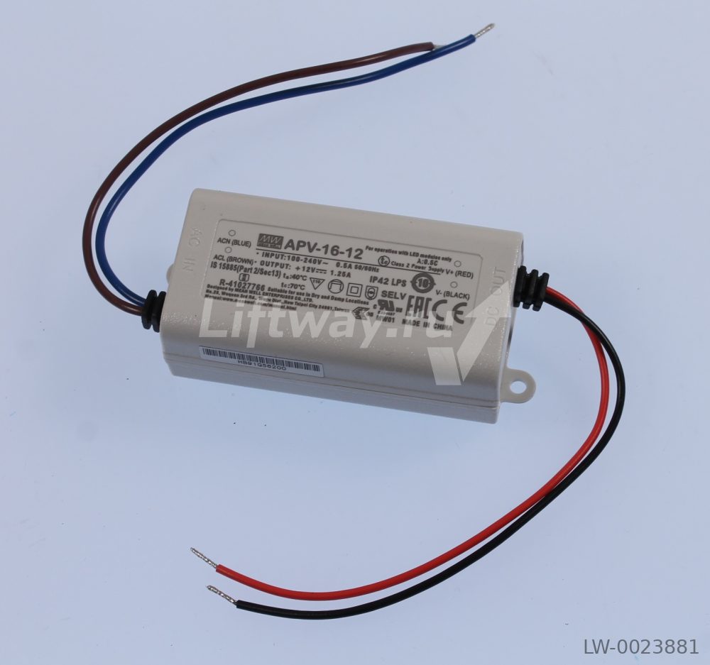 Блок питания APV-16-12 AC/DC LED 12В,1.25А,15Вт