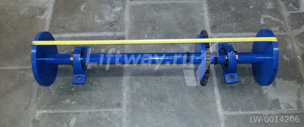 Вал (цепного) привода поручней в сборе траволатора 606 NCT 1000mm (одинарная звездочка, стандартный)