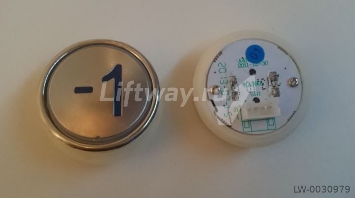 Кнопка приказа тип KAS901 "-1" синяя подсветка для лифта SJEC