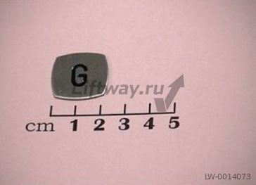 Нажимная пластина кнопки Kone, квадратная, шлифовка, символ "G" вогнутый