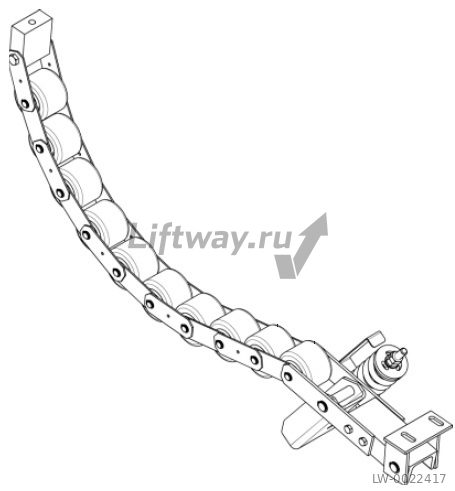 Прижимная роликовая цепь поручня эскалатора 513NPE 10 роликов (ЛЕВАЯ)