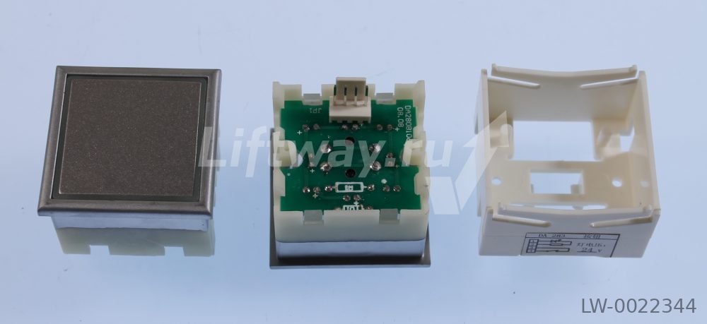 Кнопка ПУСТАЯ Thyssen KT40 STEP C 40х40мм (Корейский вариант) красная подсветка