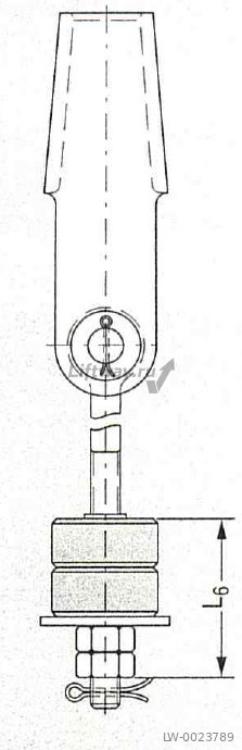 Коуш (подвеска каната) тип 11 FP2 D9-11mm L1=484мм L6=87мм шпилька M16x320