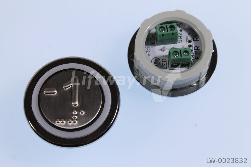 Кнопка приказа "-1" FMR RE (24V DC), красная подсветка, с Брайлем, винтовые клеммы