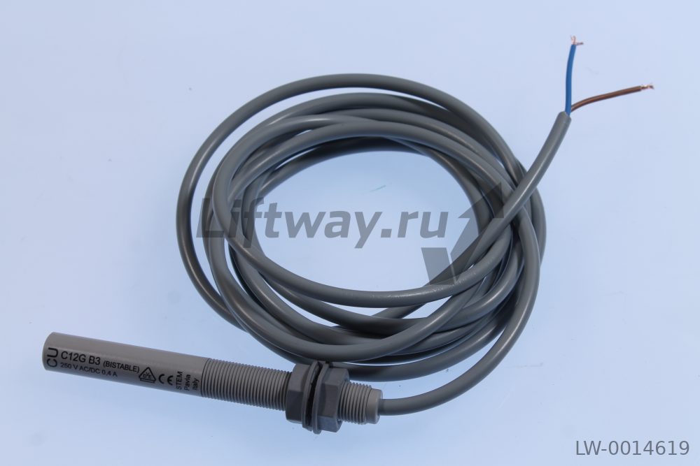Магнитный (герконовый) бистабильный датчик CU C12G B3 (250V AC/DC 0,4A), кабель 2,5 м
