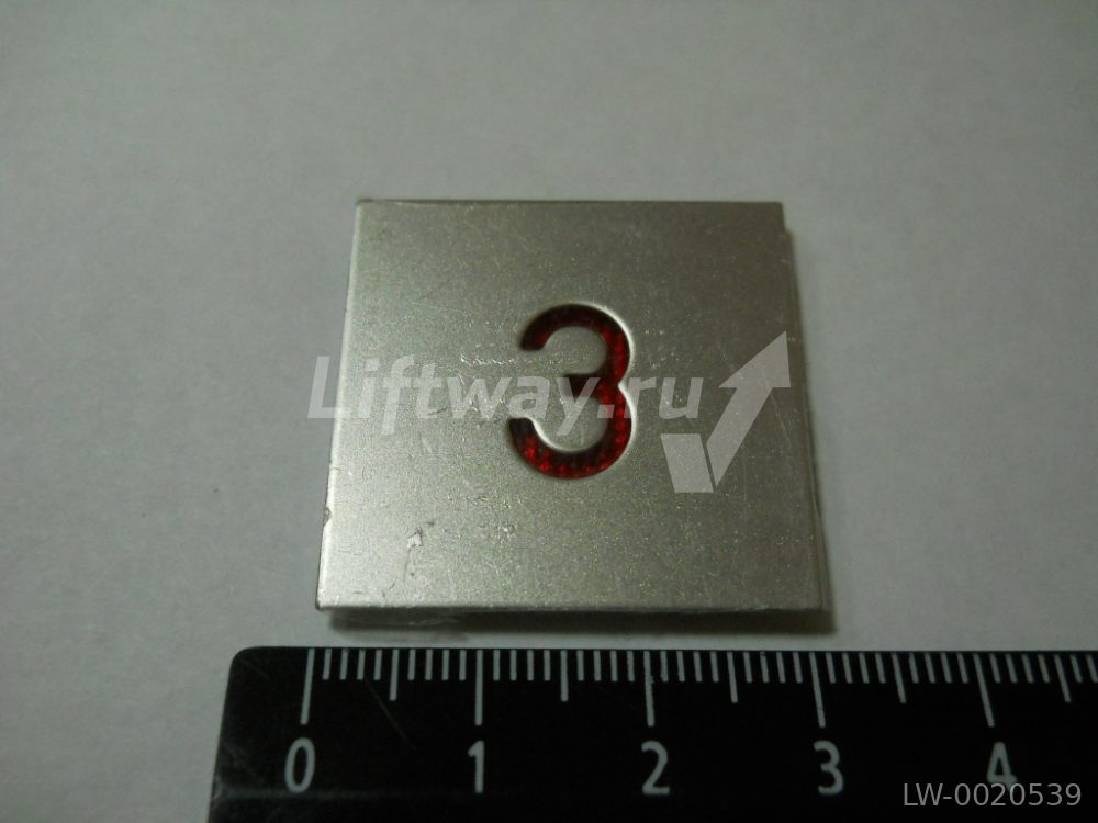 Нажимной элемент "3" кнопки KT40 красный символ (Корейский вариант)