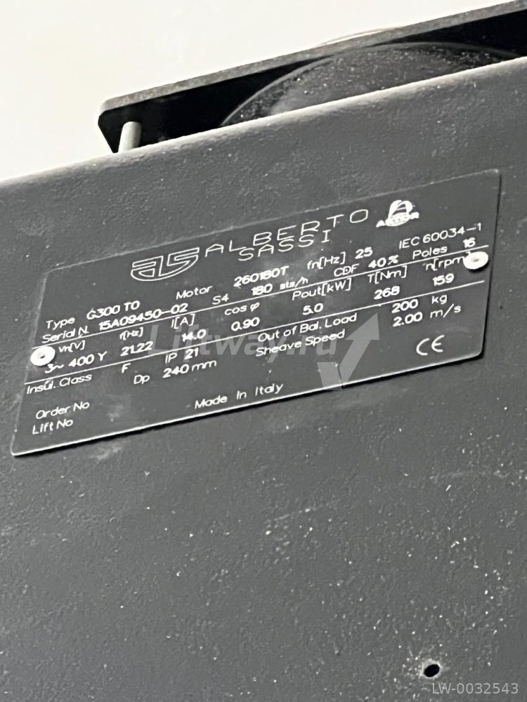 Безредукторная лебедка G300 TS КВШ D240х6х6.5мм мотор 5 кВт с энкодером