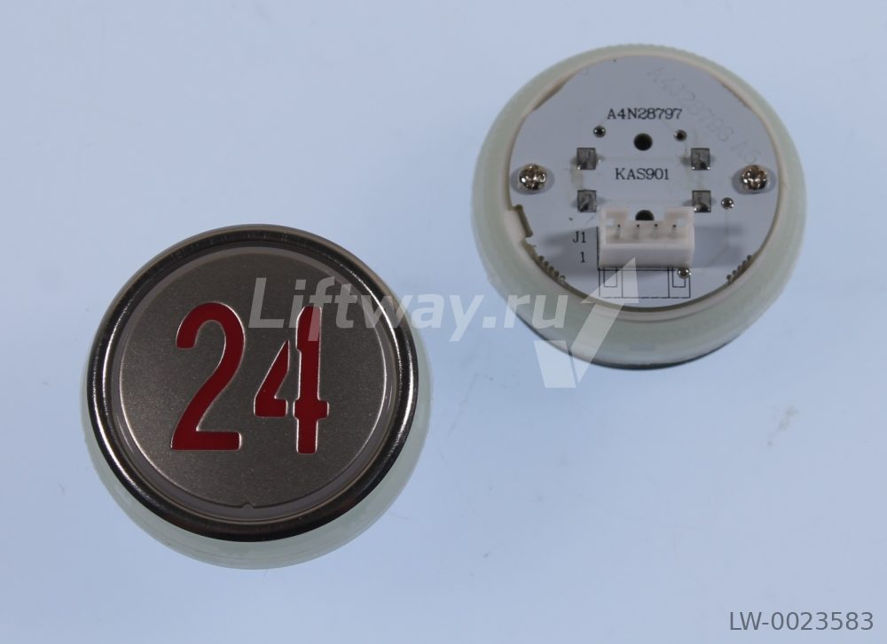 Кнопка приказа тип KAS901 "24" красная подсветка для лифта SJEC