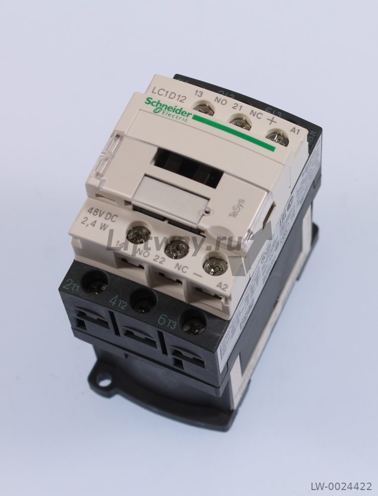 КОНТАКТОР D 3Р,12 A,НО+НЗ,48VDC ,ЗАЖИМ ПОД ВИНТ
