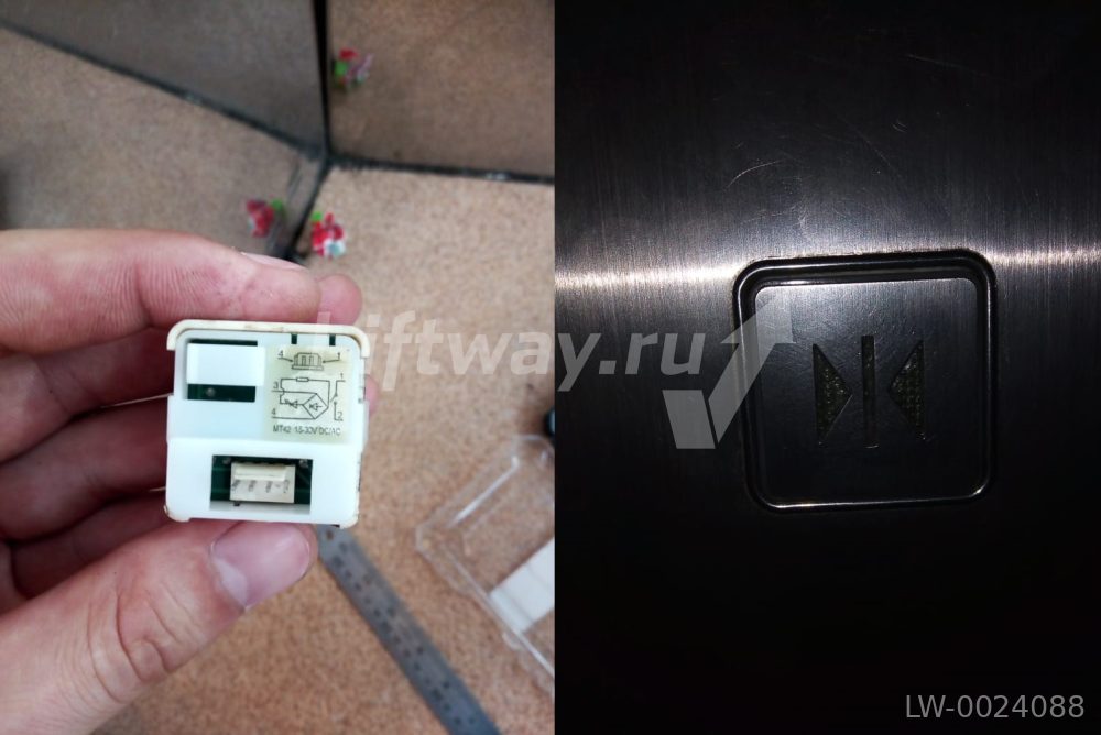 Кнопка приказа MT42 "ЗАКРЫТИЕ" 15-24VDC, красная подсветка, AMP разъем по середине